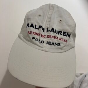 Polo Jeans Co Ralph Lauren Hat White Authentic Dad Hat‎ Vintage